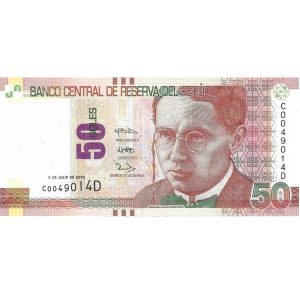 CINCUENTA SOLES- ABRAHAM VALDELOMAR PINTO (UNC)