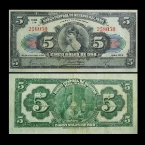 CINCO SOLES DE ORO - SERIE FERROCARRIL 1941 (EF/XF)