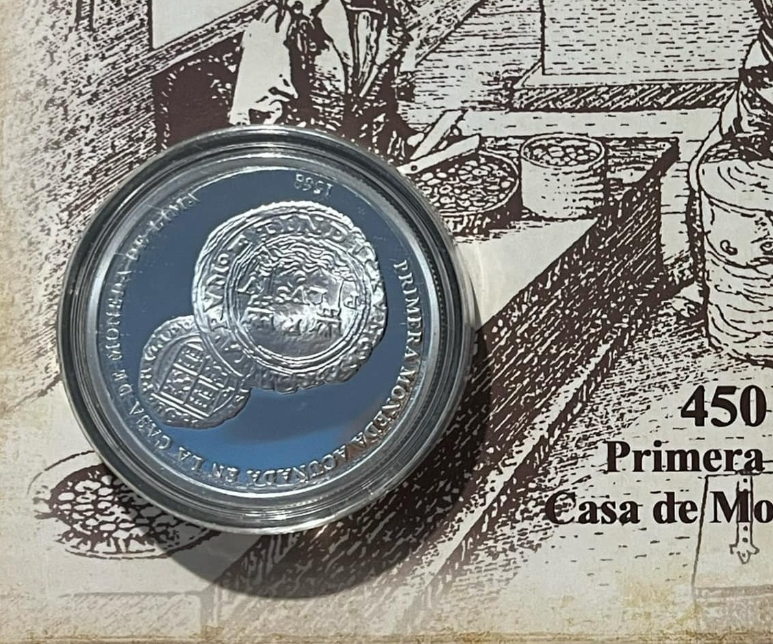 UN SOL - PRIMERA MONEDA ACUÑADA EN LA CASA DE MONEDA DE LIMA 1568 (UNC) - Imagen 3