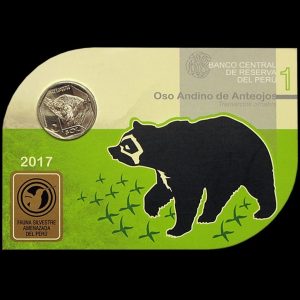 UN SOL - OSO ANDINO DE ANTEOJOS - BLISTER (UNC)