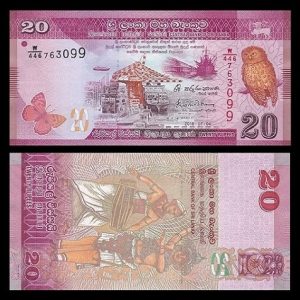 BANKNOTE SRI LANKA 20 RUPIAS AUTILLO SERENDIB 2016 P#123 UNC