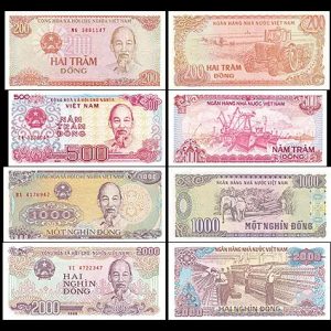 VIETNAM- SET DE 4 BILLETES 200, 500, 1000 Y 2000 DONG (UNC)