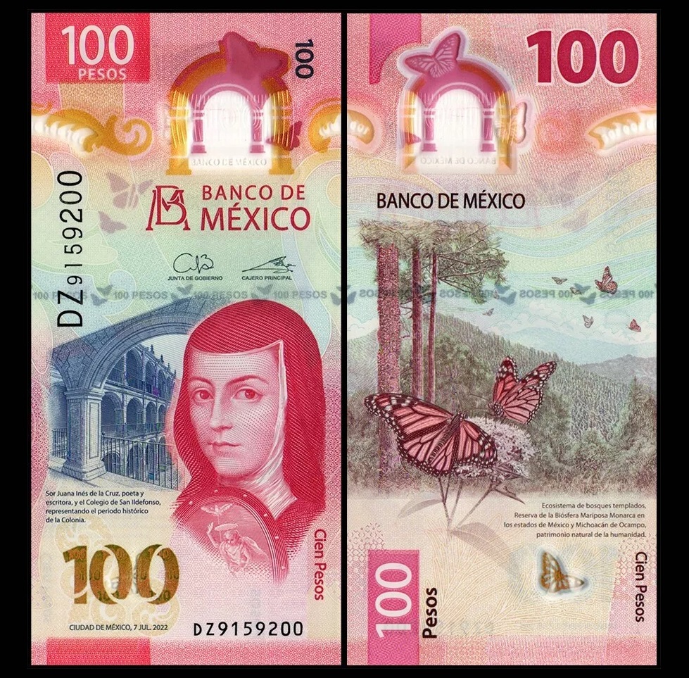 MEXICO - 100 PESOS MEXICANOS - SOR JUANA INES DE LA CRUZ 2022 (UNC)