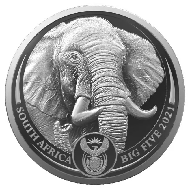 SUDÁFRICA - BIG FIVE II ELEFANTE 5 RAND (UNC) - Imagen 2