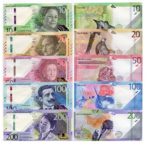 PERÚ - SET DE 05 BILLETES PERUANOS 10, 20, 50, 100 Y 200 SOLES (UNC)