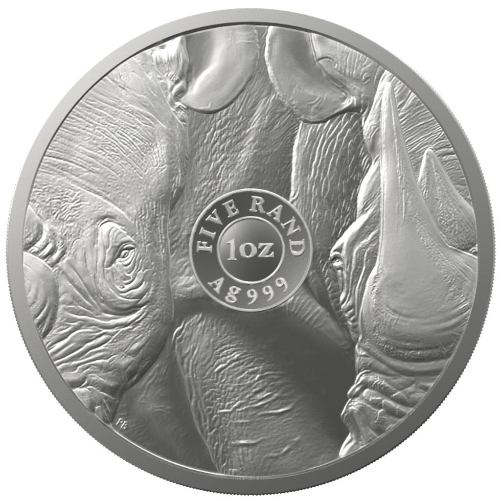SUDÁFRICA - BIG FIVE II RHINO 5 RAND (UNC) - Imagen 3