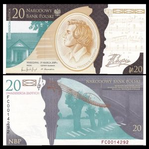 POLONIA - 20 ZLOTYCH FRYDERYK CHOPIN 2009 (UNC)
