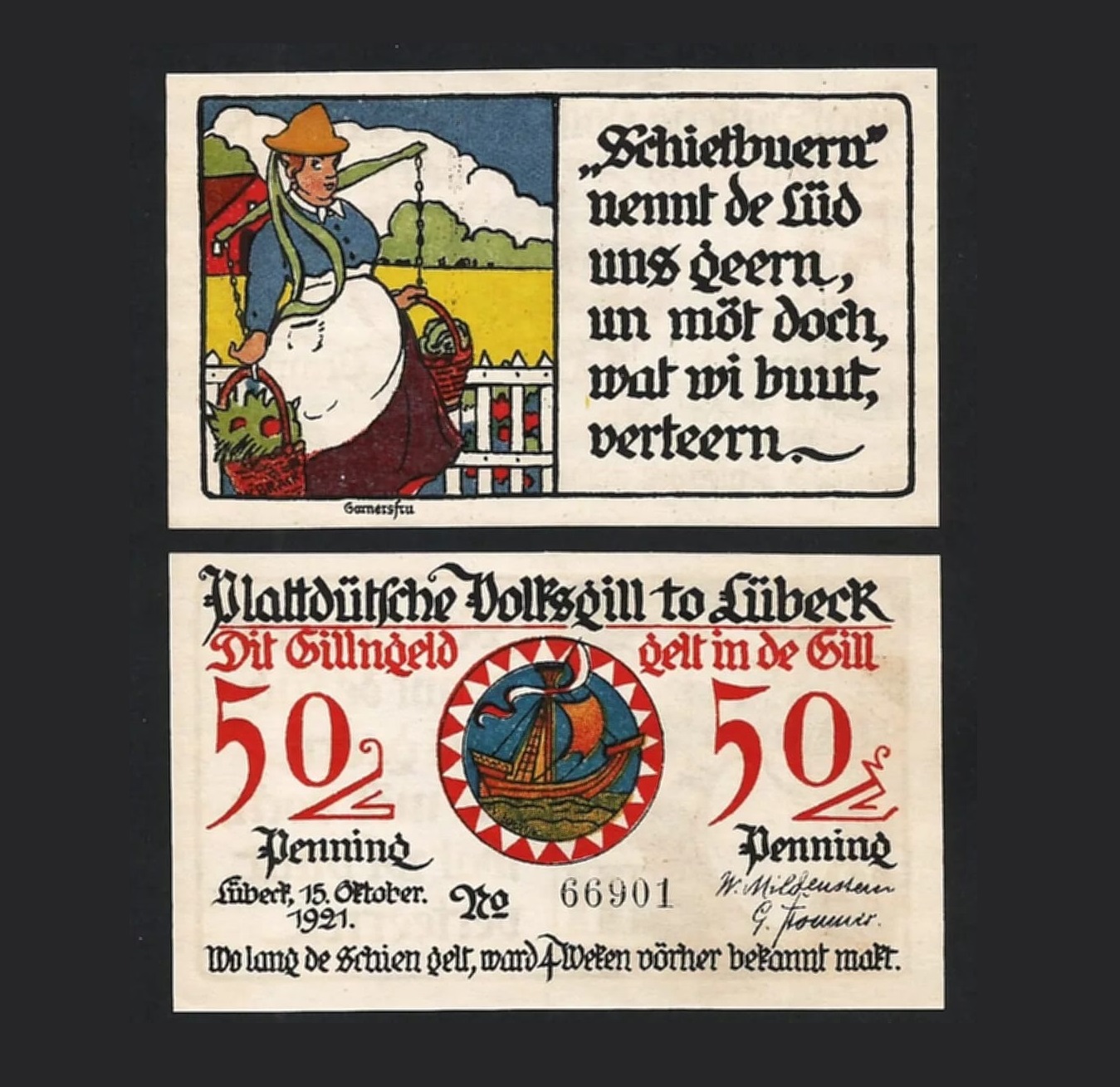 ALEMANIA - LUBECK 50 PFENNIG 1921 (UNC)