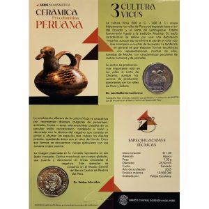 UN SOL - CERÁMICA PRECOLOMBINA CULTURA VICÚS – BLISTER (UNC)