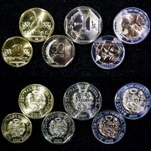 PERÚ - SET DE MONEDAS PERUANAS 10, 20, 50 CÉNTIMOS Y 1, 2 Y 5 SOLES 2025 (UNC)