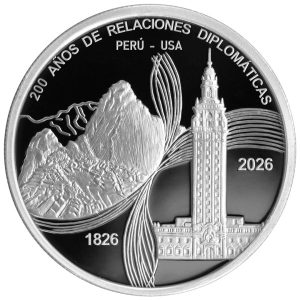 COIN PERÚ 1 SOL BICENTENARIO DE RELACIONES DIPLOMÁTICAS PERÚ Y ESTADOS UNIDOS DE AMÉRICA 2026 EN BLISTER UNC
